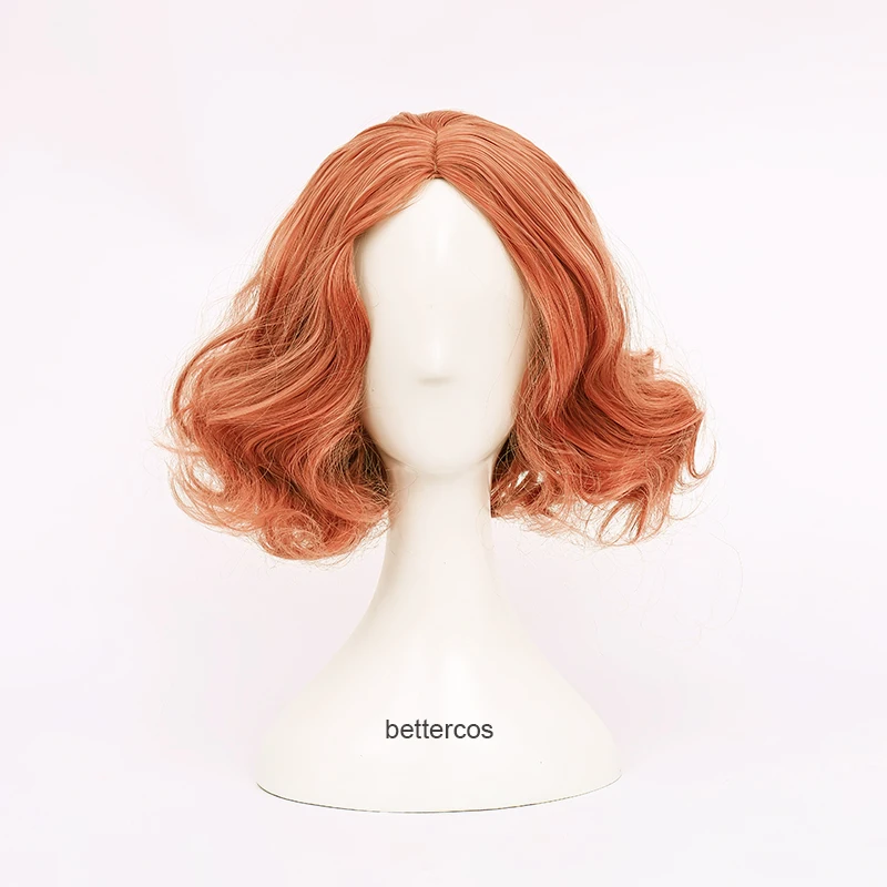 

P5 Persona 5 Haru Okumura Short Curly Mixed Orange Pink Hair Heat Resistant Cosplay Costume Wig + Wig Cap