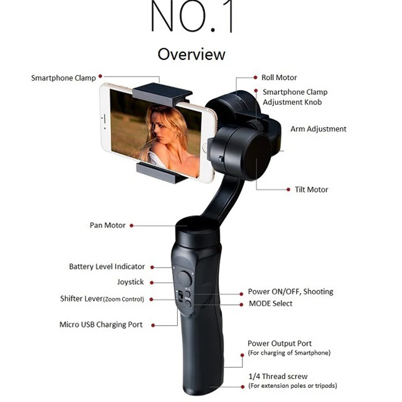 3-Axis Handheld Phone Gimbals Universal Handheld Mobile Phone Video Stabilizer Recording Video Travel Smooth Footage Rotatable
3-Axis Handheld Phone Gimbals Universal Handheld Mobile Phone Video Stabilizer Recording Video Travel Smooth Footage Rotatable