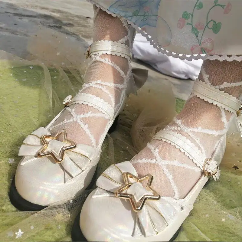 Туфли Lolita на коротком каблуке Волшебная Лазерная женская обувь для чайной