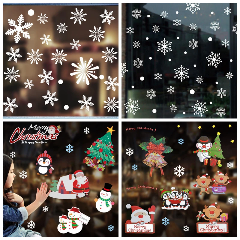 Christmas Snowflake Window Sticker Cartoon Santa Snowman Elk Wall Sticker for Merry Christmas Home Store Window Decal Decoration
Christmas Snowflake Window Sticker Cartoon Santa Snowman Elk Wall Sticker for Merry Christmas Home Store Window Decal Decoration