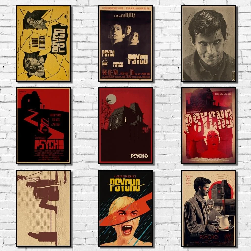 Хичкок фильм Psycho (милый чудак плакат из крафт бумаги по прежнему Абстрактная