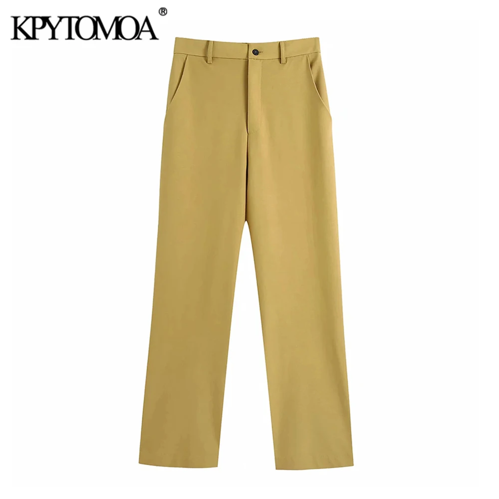 KPYTOMOA Women Fashion Office Wear Side Pockets Wide Leg Pants Vintage High Waist Zipper Fly Female Trousers Mujer
KPYTOMOA Women Fashion Office Wear Side Pockets Wide Leg Pants Vintage High Waist Zipper Fly Female Trousers Mujer