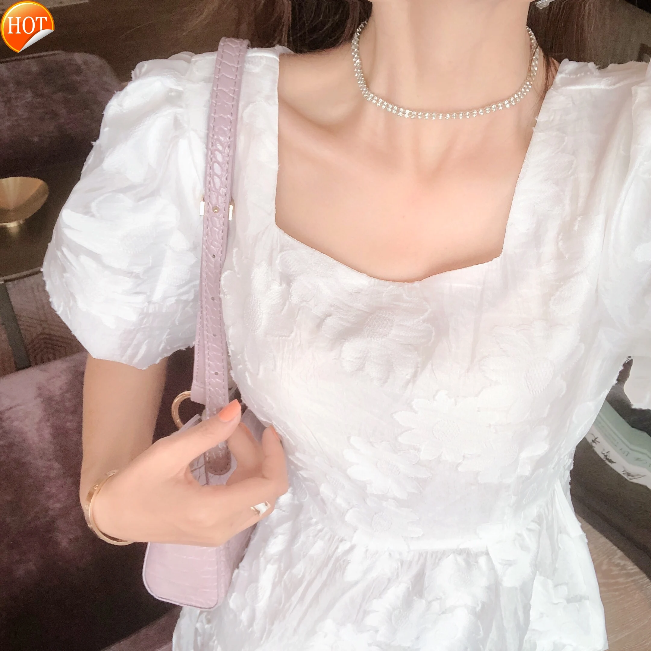 Square collar dress women's 2021 summer new super fairy Korean bubble sleeve waist, Mori's sweet first love princess skirt
Square collar dress women's 2021 summer new super fairy Korean bubble sleeve waist, Mori's sweet first love princess skirt