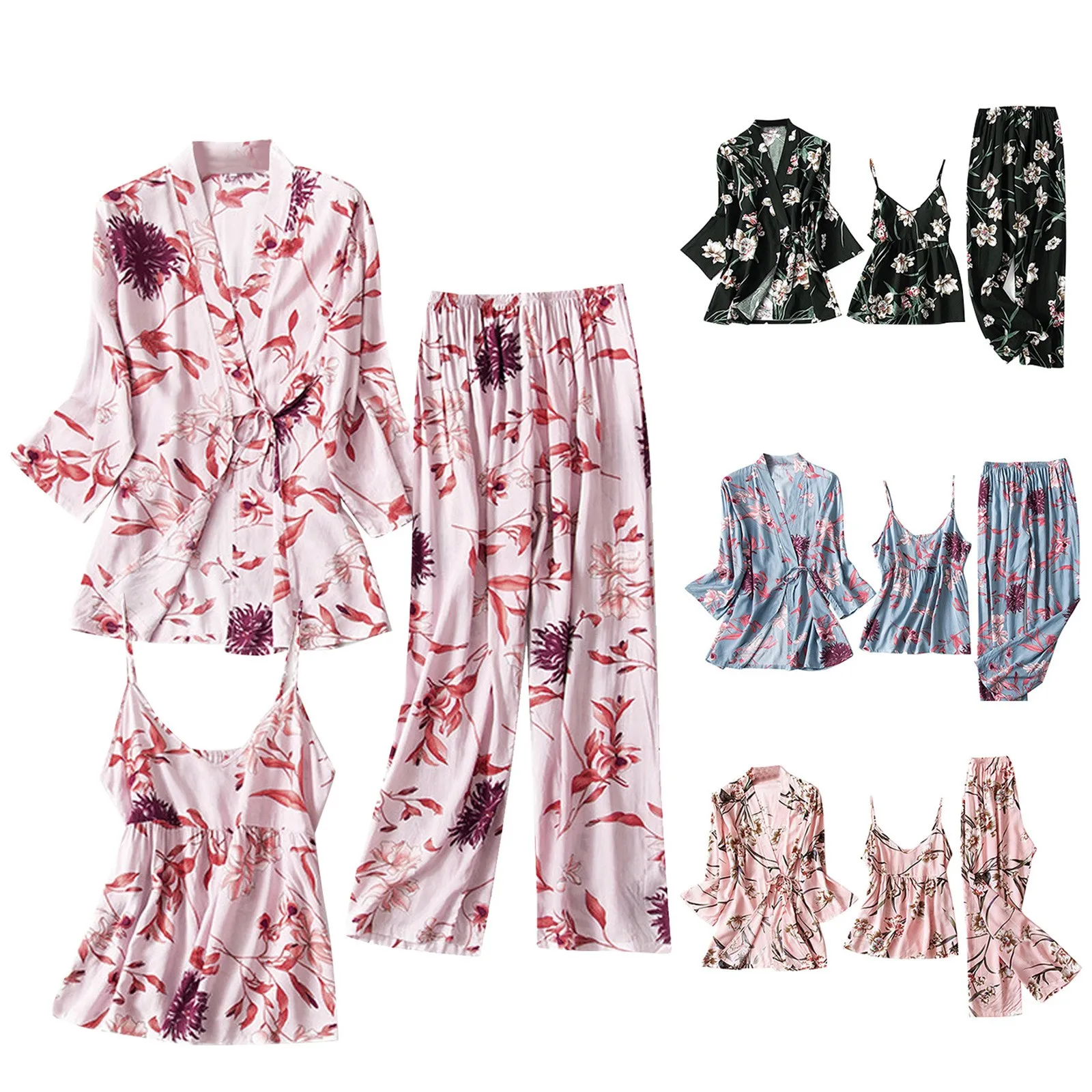 3Pcs Women Satin Silk Pajamas Set Woman Nightdress Sexy Lingerie Robes Underwear Floral Sleepwear Lenceria Sensual Mujer Pijama
3Pcs Women Satin Silk Pajamas Set Woman Nightdress Sexy Lingerie Robes Underwear Floral Sleepwear Lenceria Sensual Mujer Pijama