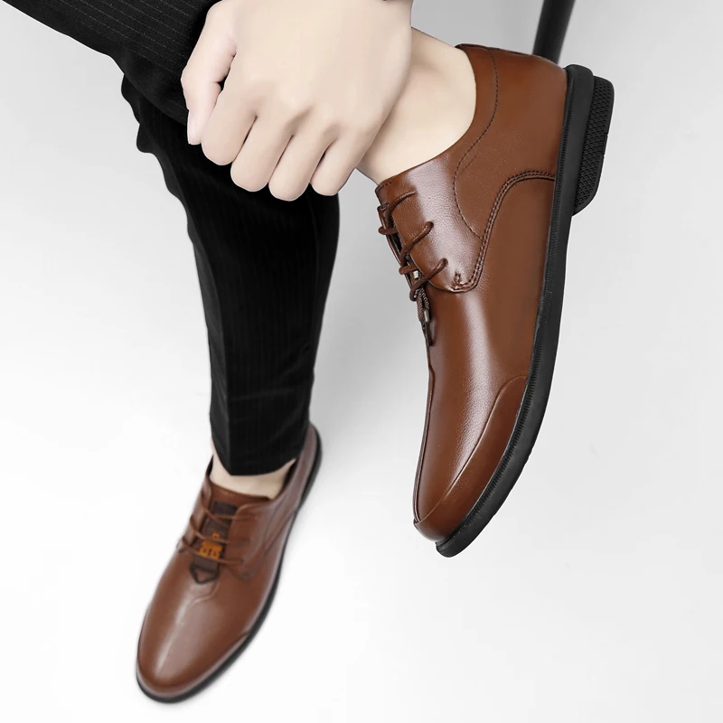 Fashion Men's Shoes Casual Genuine Leather Comfortable Classics Brown Black Lace Up Shoe Man Nice Waterproof Derby Shoes For Men
Fashion Men's Shoes Casual Genuine Leather Comfortable Classics Brown Black Lace Up Shoe Man Nice Waterproof Derby Shoes For Men
