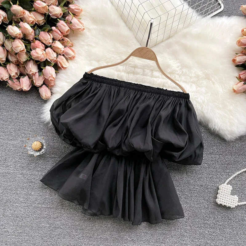 HISUMA 2021 summer new female slash neck lantern sleeve ruffles chiffon shirts women elegant waist blouses chic shirt
HISUMA 2021 summer new female slash neck lantern sleeve ruffles chiffon shirts women elegant waist blouses chic shirt