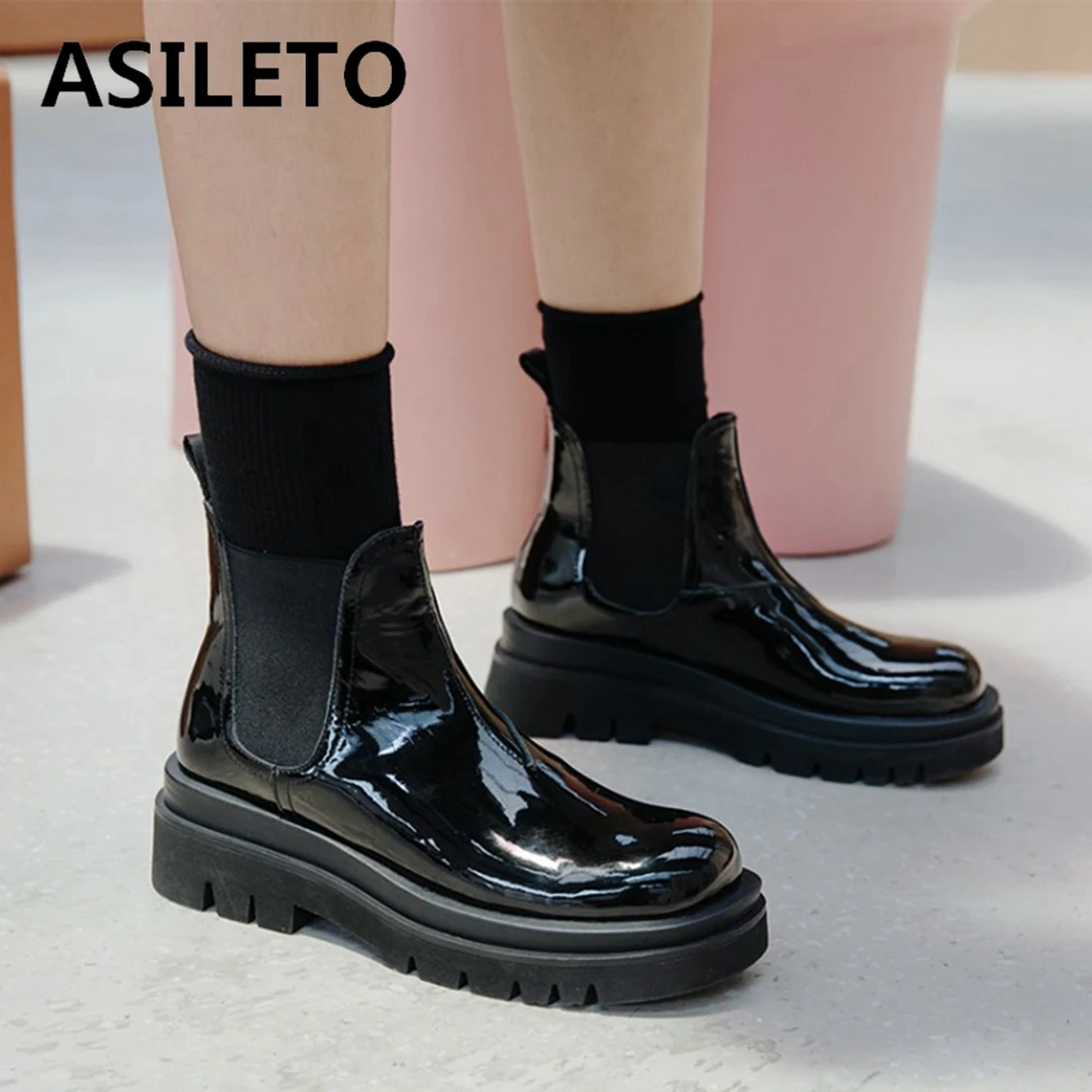 ASILETO Genuine Leather High Platform Slip On Mid calf Bootie Woman Designer Autumn Shoe Zapatillas Mujer Chelsea Boots 42
ASILETO Genuine Leather High Platform Slip On Mid calf Bootie Woman Designer Autumn Shoe Zapatillas Mujer Chelsea Boots 42