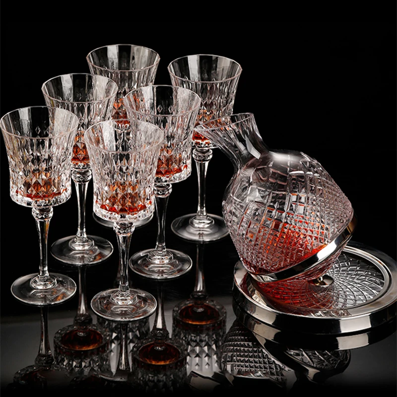 Creative Spin Top Decanter Luxury Household Carved Glass Crystal Glass Carved Tumbler Wine Pot
Creative Spin Top Decanter Luxury Household Carved Glass Crystal Glass Carved Tumbler Wine Pot