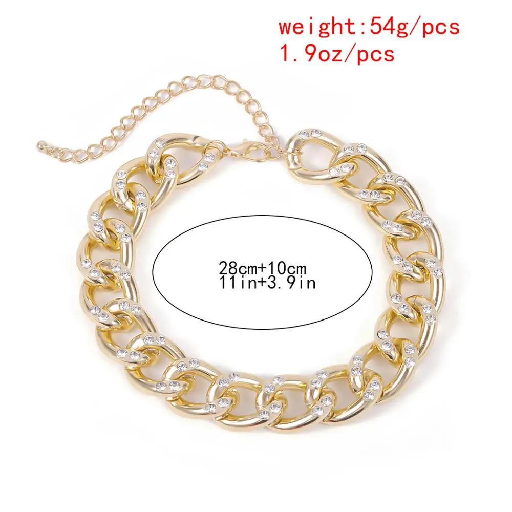 High Quality Crystal Chunky Chain Necklace Fashion Statement 2020 Hiphop Punk Cuban Aluminum Link Choker Necklace Women Jewelry
High Quality Crystal Chunky Chain Necklace Fashion Statement 2020 Hiphop Punk Cuban Aluminum Link Choker Necklace Women Jewelry
