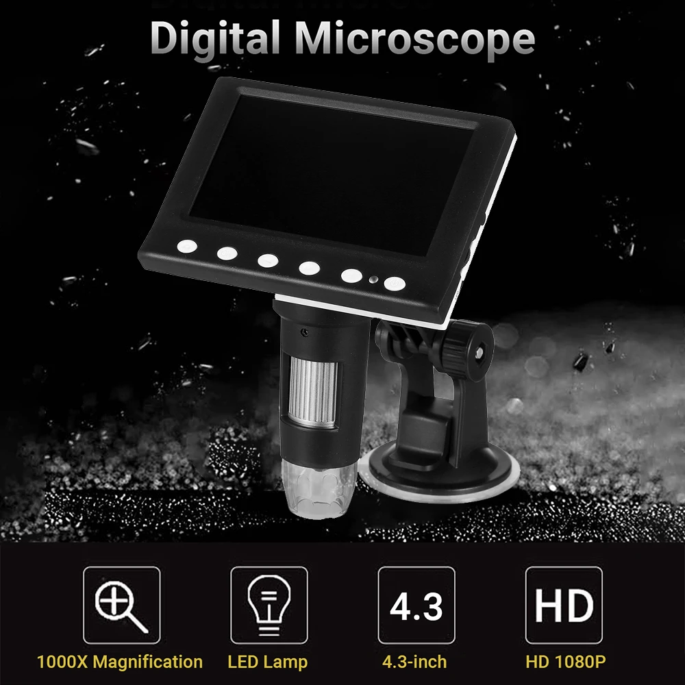 4.3in Digital Microscope 1080P 1000X Magnification Microscope Microscope Video Camera Microscope with 8 Adjustable LED Light 4.3
4.3in Digital Microscope 1080P 1000X Magnification Microscope Microscope Video Camera Microscope with 8 Adjustable LED Light 4.3
