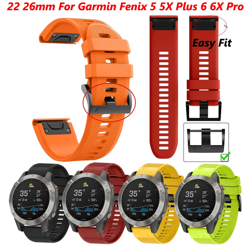 22 26mm Watchbands Wrist Straps For Garmin Fenix 6 6S 6X 5X 5 5S 3 3HR Forerunner 935 945 Quick Release Silicone Bracelet Correa
22 26mm Watchbands Wrist Straps For Garmin Fenix 6 6S 6X 5X 5 5S 3 3HR Forerunner 935 945 Quick Release Silicone Bracelet Correa