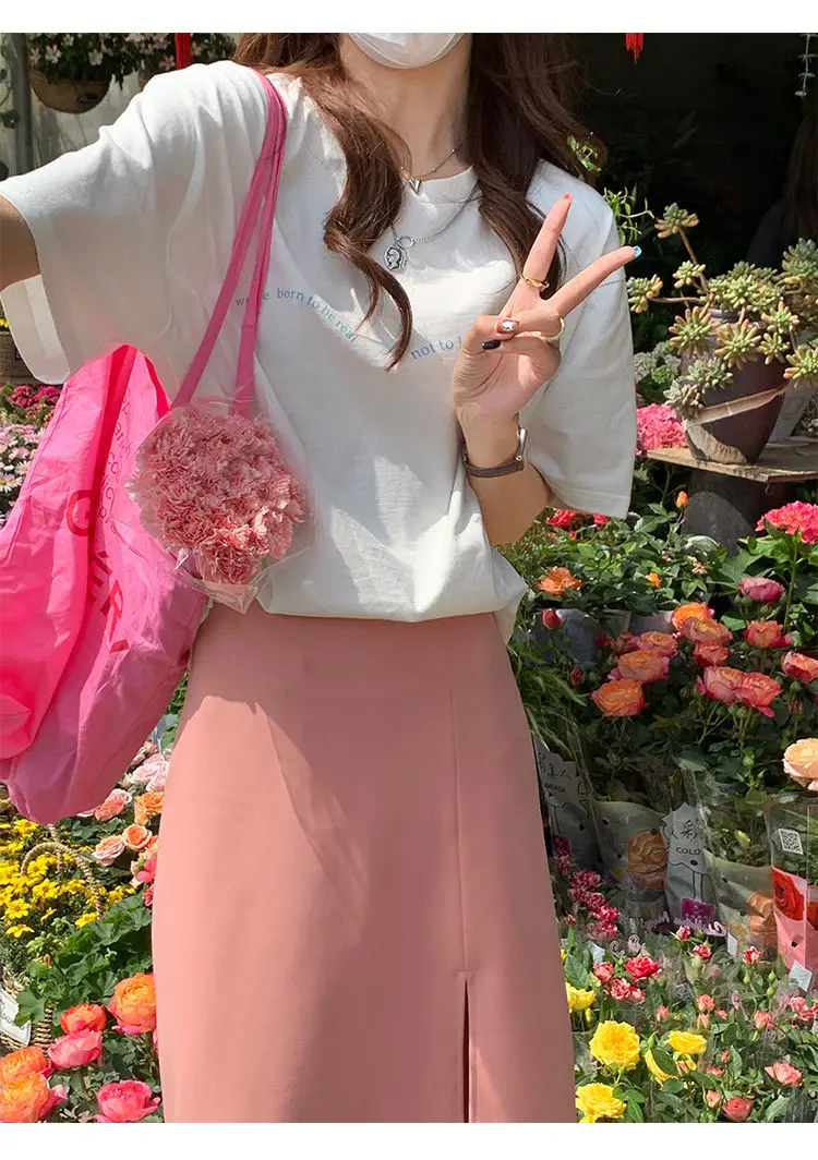 2021 Summer New Gentle Wind Pink Half-Length Long Skirt Feminine Sense Is Thin And High-Waisted Hot Girl Fried Street Skirt
2021 Summer New Gentle Wind Pink Half-Length Long Skirt Feminine Sense Is Thin And High-Waisted Hot Girl Fried Street Skirt