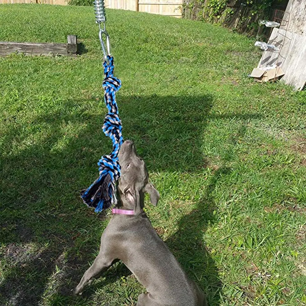Фото Прочные игрушки для собак из нержавеющей стали пружинный полюс Щенячий трос