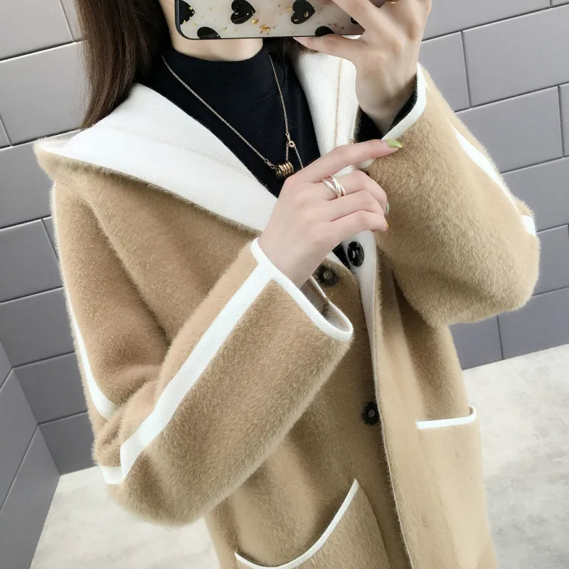 Both Sides Can Be Worn Thickened New Imitation Mink Velvet Coat Women's Autumn Knit Fashion Foreign Style Long Sweater Cardigan
Both Sides Can Be Worn Thickened New Imitation Mink Velvet Coat Women's Autumn Knit Fashion Foreign Style Long Sweater Cardigan