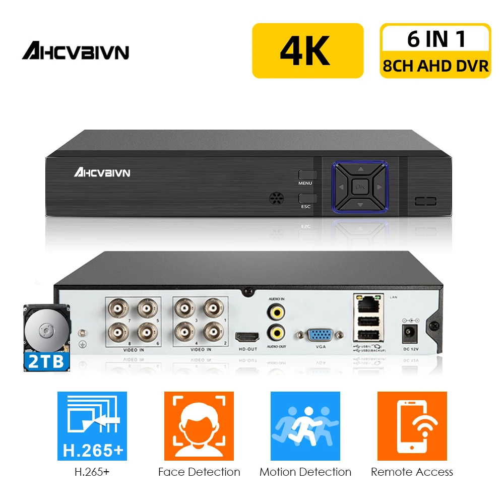 H.265 8 Channel 4K CCTV AHD DVR Recorder 5MP 6 In 1 Hybrid NVR DVR Security System 8MP Digital Surveillance Video Recorder XMEYE
H.265 8 Channel 4K CCTV AHD DVR Recorder 5MP 6 In 1 Hybrid NVR DVR Security System 8MP Digital Surveillance Video Recorder XMEYE