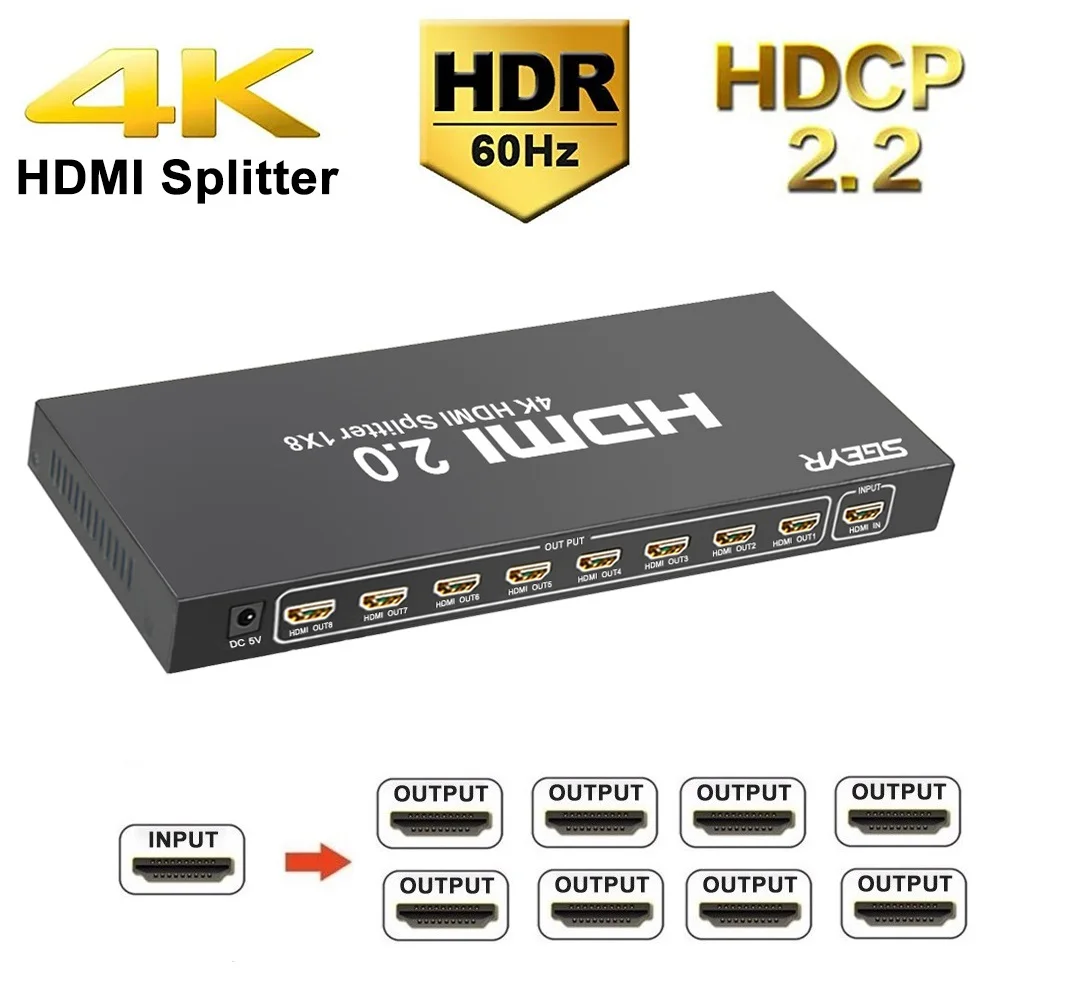 SGEYR HDMI сплиттер 2,0 HDMI переключатель 1 вход 8 выхода HDMI преобразователь Аудио Видео распределитель Усилитель Поддержка ТВ приставки DVD плеер PS4
SGEYR HDMI сплиттер 2,0 HDMI переключатель 1 вход 8 выхода HDMI преобразователь Аудио Видео распределитель Усилитель Поддержка ТВ приставки DVD плеер PS4