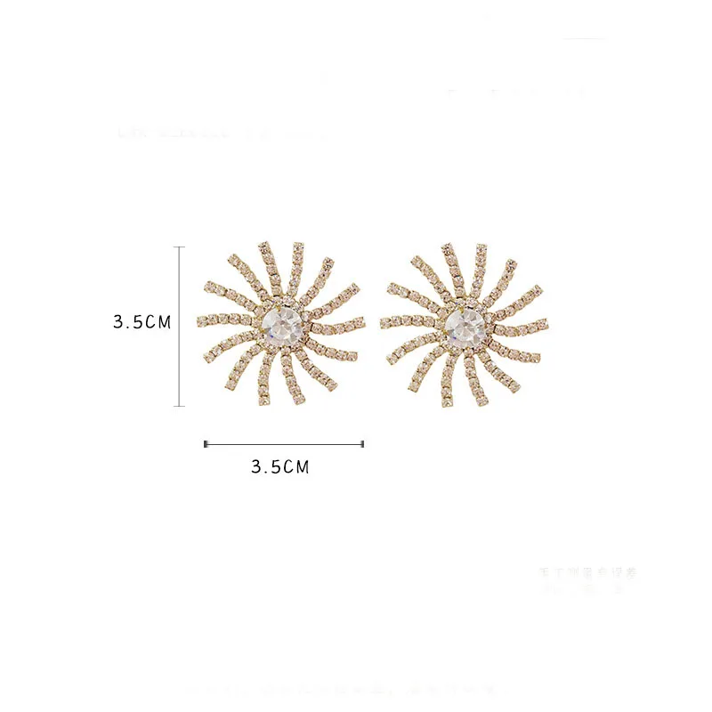 Korean Luxury New Sun Flower Stud Earrings For Women Jewelry Temperament Round Rhinestone Elegant Brincos Girl Fashion Jewelry
Korean Luxury New Sun Flower Stud Earrings For Women Jewelry Temperament Round Rhinestone Elegant Brincos Girl Fashion Jewelry