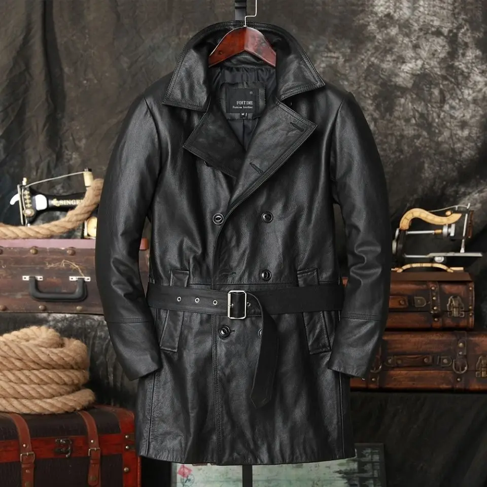Pure Head Layer Soft Cow Leather Coat Men's Medium And Long Windbreaker Suit Collar Business Casual Genuine Leather Jacket
Pure Head Layer Soft Cow Leather Coat Men's Medium And Long Windbreaker Suit Collar Business Casual Genuine Leather Jacket
