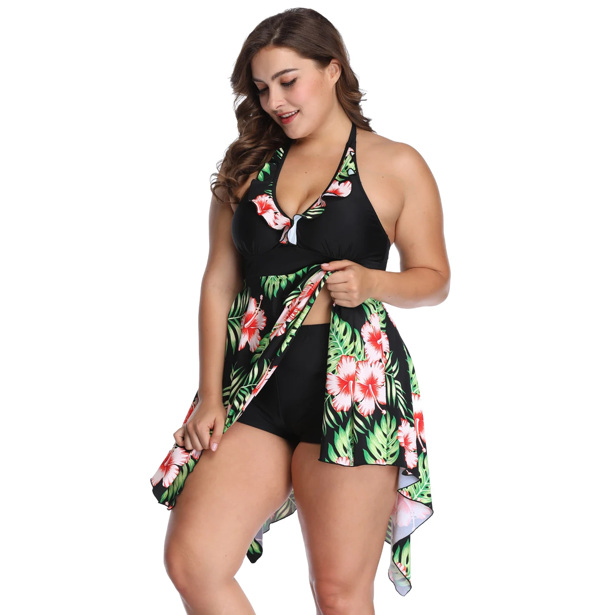 Retro Women Swimming Suit Sexy High Waist Plus Size Two Piece Swimsuit Female Halter Print Dress Skirt Maillot De Bain 6XL
Retro Women Swimming Suit Sexy High Waist Plus Size Two Piece Swimsuit Female Halter Print Dress Skirt Maillot De Bain 6XL