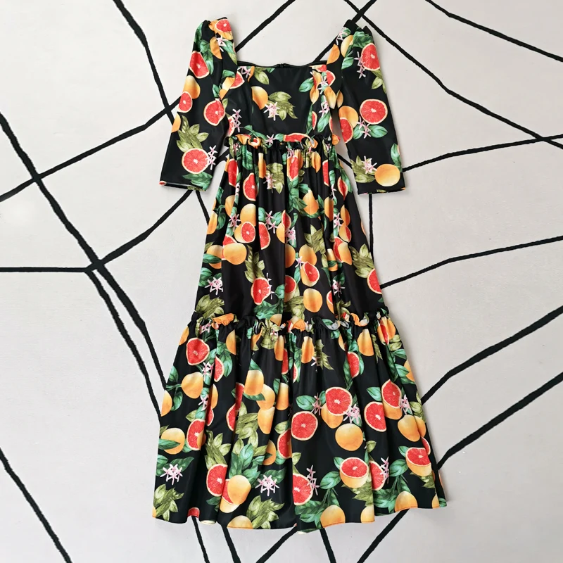 High Quality 2020 Autumn New Women'S Runway Fashion Party Sexy Casual Vintage Elegant Chic Fruit Print Long Dress
High Quality 2020 Autumn New Women'S Runway Fashion Party Sexy Casual Vintage Elegant Chic Fruit Print Long Dress