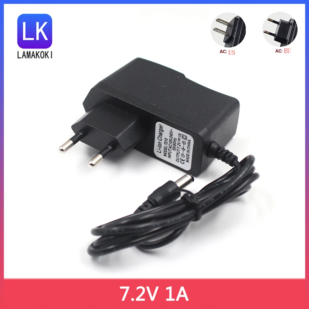 EU plug 7.2V 1A polymer lithium battery charger 7.2 V1000ma power Adapter Charger Dual IC 7.2V1A DC 5.5mm*2.5mm
EU plug 7.2V 1A polymer lithium battery charger 7.2 V1000ma power Adapter Charger Dual IC 7.2V1A DC 5.5mm*2.5mm