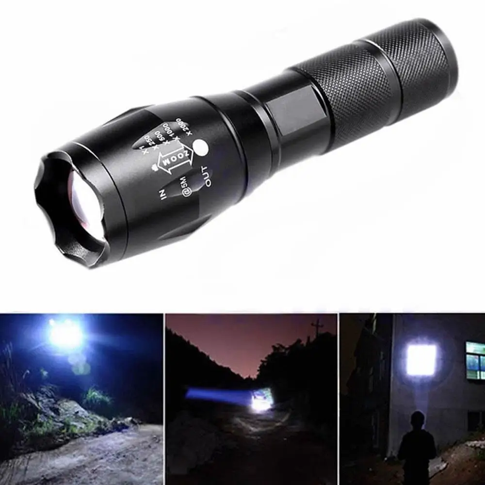 Impact-Resistant XML-T6 LED Flashlight Torch Tactical Military Climbing Camping Zoomable 5 Switch Mode 18650 1000LM Hiking
Impact-Resistant XML-T6 LED Flashlight Torch Tactical Military Climbing Camping Zoomable 5 Switch Mode 18650 1000LM Hiking