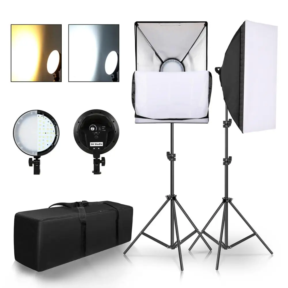 

Softbox Lighting Kit 50CM*70CM 45W Bi-Color Dimmable LED Photography Studio Lighting Kit for Photo Studio Video Shooting