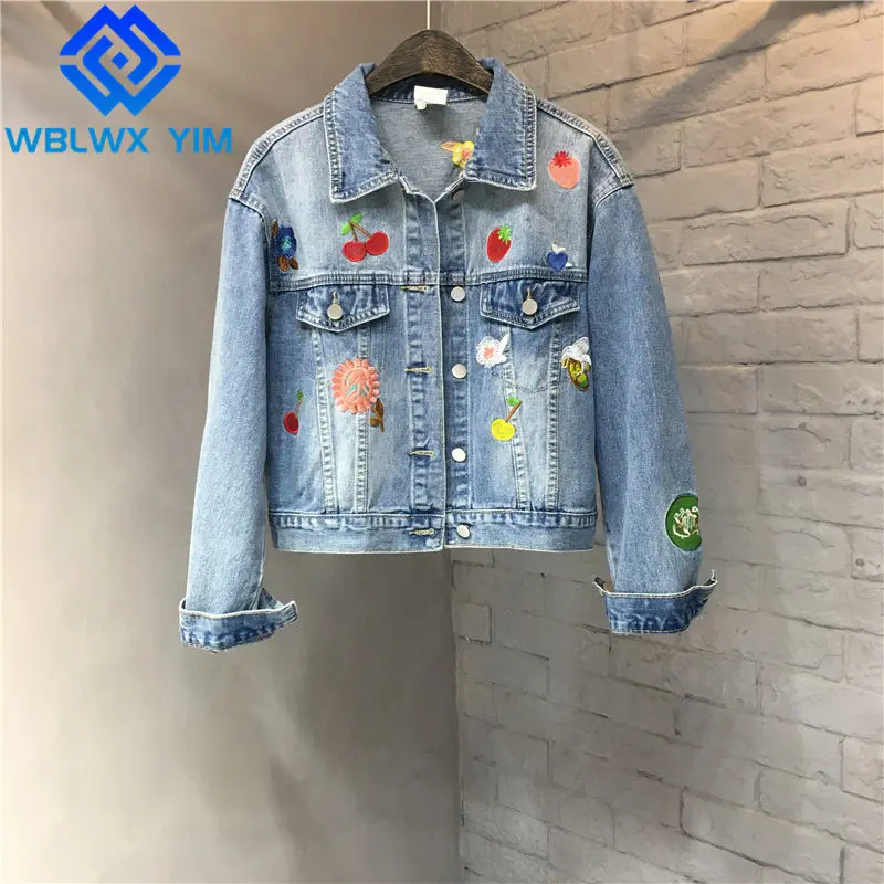 Jeans Jacket Women Loose Plus Size Short Coat Fashion embroidery Lapel Long Sleeve Denim Jacket Womens High quality Jeans Coat
Jeans Jacket Women Loose Plus Size Short Coat Fashion embroidery Lapel Long Sleeve Denim Jacket Womens High quality Jeans Coat