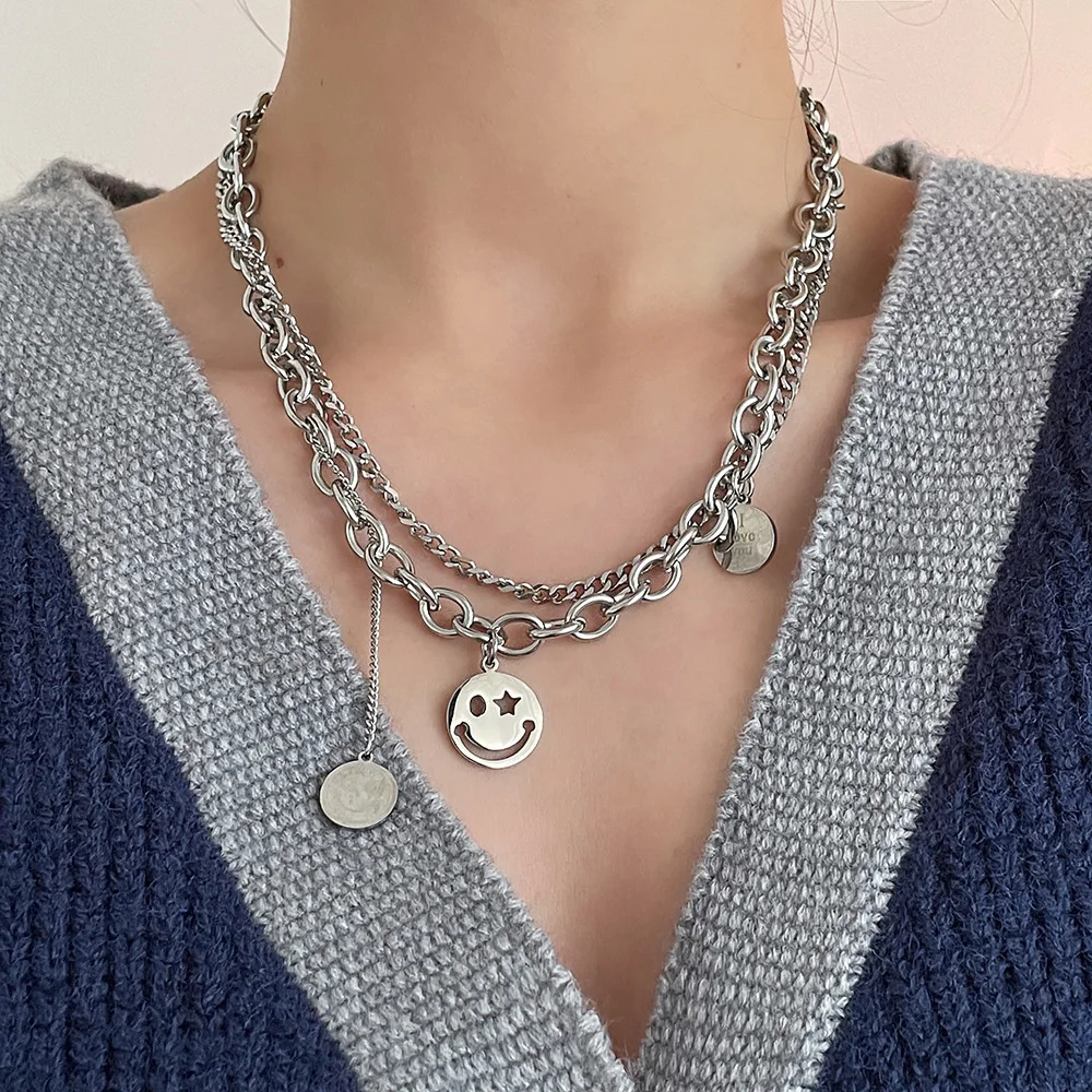 Punk Vintage Letters Pendant Necklace For Women Hip Hop Multilayer Chunky Chain Portrait Coin Necklace Fashion Jewelry 
Punk Vintage Letters Pendant Necklace For Women Hip Hop Multilayer Chunky Chain Portrait Coin Necklace Fashion Jewelry