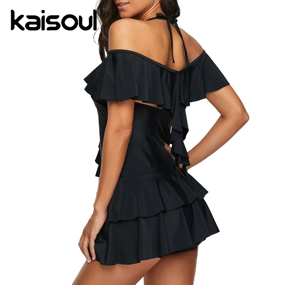 Solid Black Ruffle Tankini Set Backless One Shoulder Women's Tracksuit Skirt Suit Tie Vintage Plus Size Swimsuit Women Push Up
Solid Black Ruffle Tankini Set Backless One Shoulder Women's Tracksuit Skirt Suit Tie Vintage Plus Size Swimsuit Women Push Up
