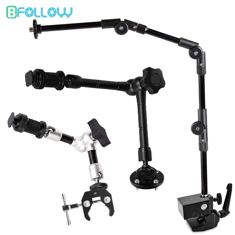 BFOLLOW Magic Boom Arm 7" 11" 22" 25" 32" Super Clamp Mount Wall Bracket for DSLR Camera Mic LED Light Overhead Video Studio
BFOLLOW Magic Boom Arm 7" 11" 22" 25" 32" Super Clamp Mount Wall Bracket for DSLR Camera Mic LED Light Overhead Video Studio