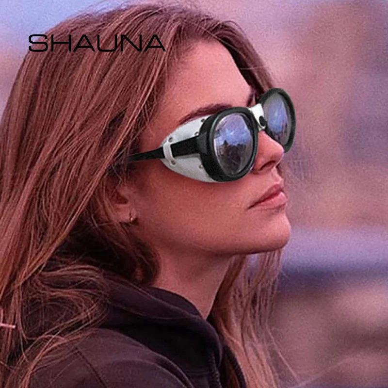Женские и мужские ретро-очки SHAUNA винтажные ветрозащитные очки из искусственной