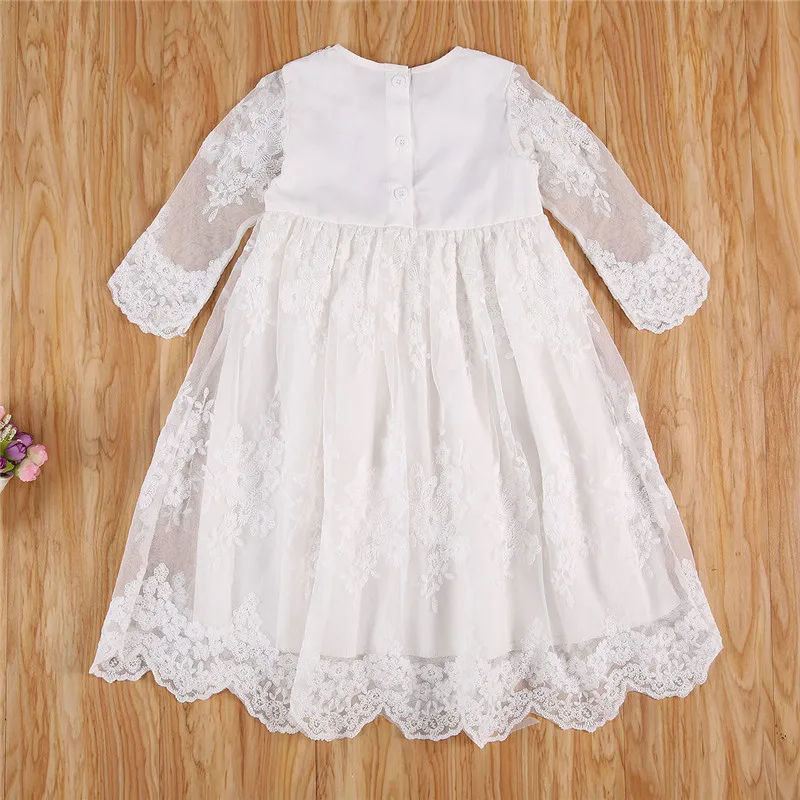 Autumn Baby Girls Dress Long Sleeve Kids First Birthday Ball Gown Infant Dresses Hat for Baptism Wedding Party 0-18 month | Детская