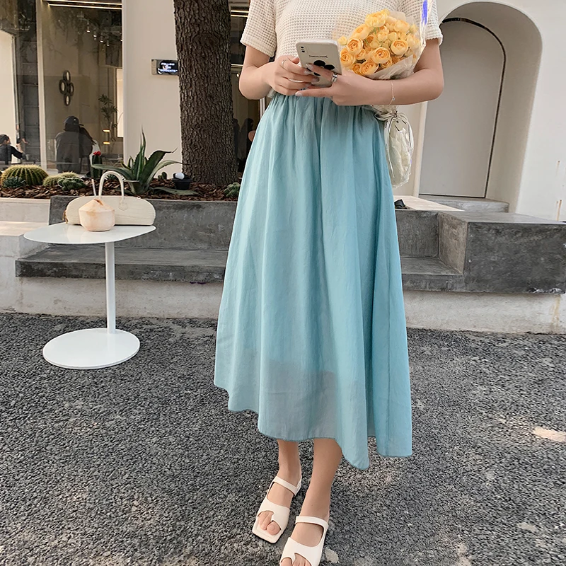 Fashion 2021 Kawaii Summer Women Skirts High Waist Cute Solid Sweet Girl's Pleated Skirt Blue Mid-calf Oversize Skirts for Women
Fashion 2021 Kawaii Summer Women Skirts High Waist Cute Solid Sweet Girl's Pleated Skirt Blue Mid-calf Oversize Skirts for Women