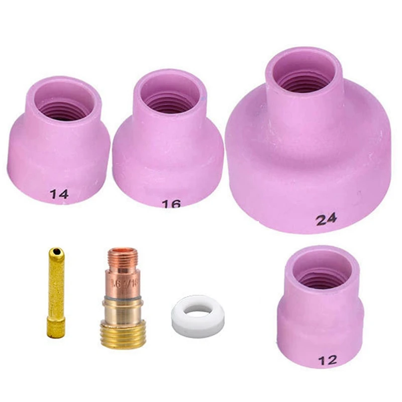 7PCS Bowl Cup Large Porcelain Nozzle TIG Argon Arc Welding Torch Accessories Suitable for WP17/18/26 Torch
7PCS Bowl Cup Large Porcelain Nozzle TIG Argon Arc Welding Torch Accessories Suitable for WP17/18/26 Torch
