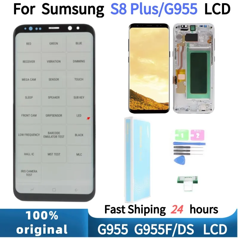 Оригинальный AMOLED ЖК-дисплей 6,2 дюйма для Samsung Galaxy S8 plus SM-G9550 G955 G955F, с рамкой, ЖК-дисплей, сенсорный экран в сборе с Dot
Оригинальный AMOLED ЖК-дисплей 6,2 дюйма для Samsung Galaxy S8 plus SM-G9550 G955 G955F, с рамкой, ЖК-дисплей, сенсорный экран в сборе с Dot