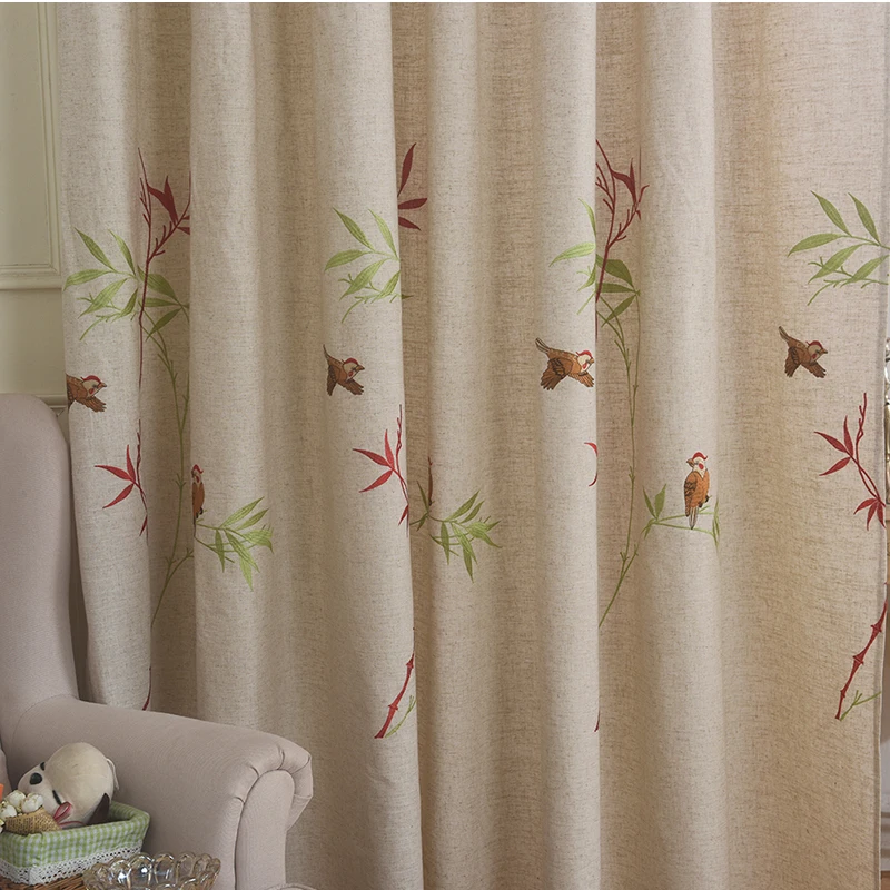 American Pastoral Style Curtains for Window Retro Cotton and Linen Blackout Curtains for Bedroom Bird and Flower Embroidered
American Pastoral Style Curtains for Window Retro Cotton and Linen Blackout Curtains for Bedroom Bird and Flower Embroidered