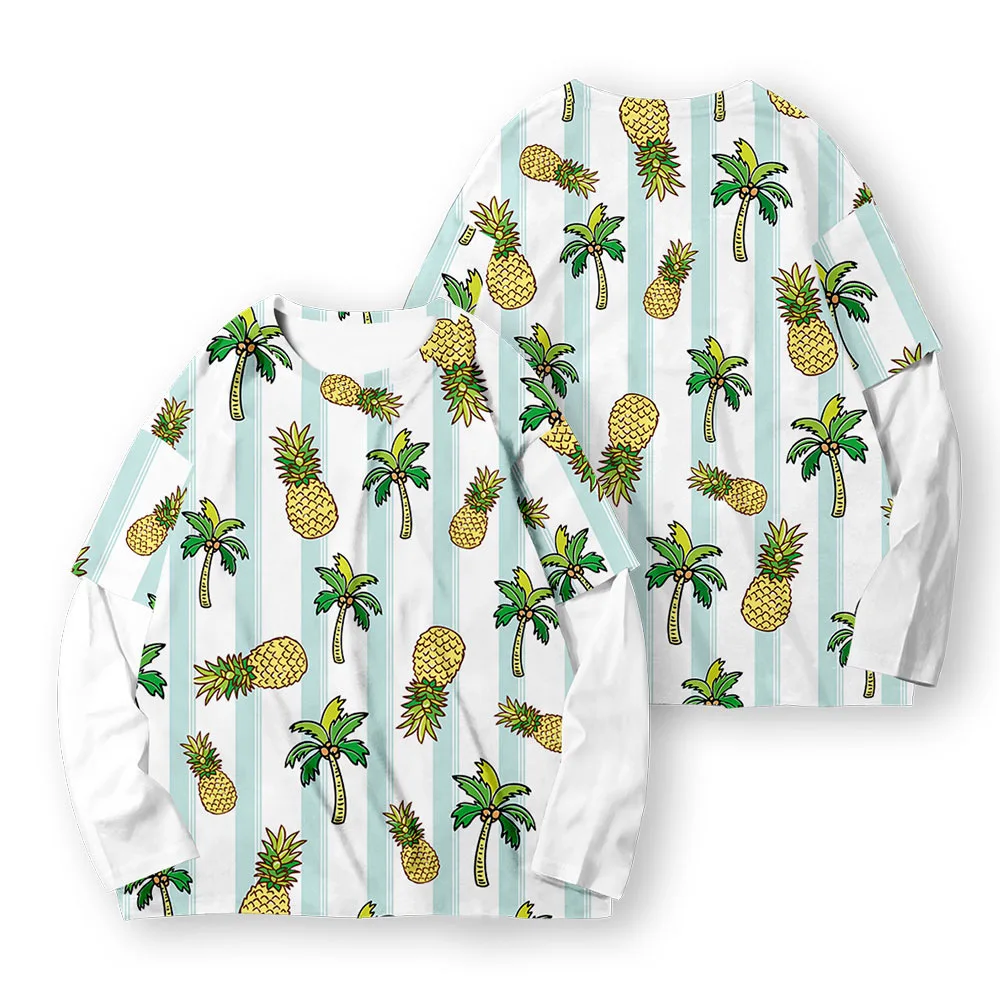 Fruit pineapple tree trend to wear street style fashion autumn and winter fake two round neck sweater
Fruit pineapple tree trend to wear street style fashion autumn and winter fake two round neck sweater