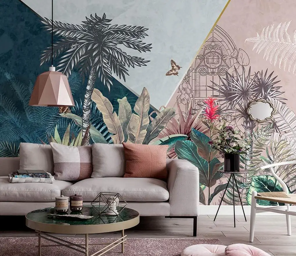 Custom wallpaper Hand painted tropical plants geometric tropical rainforest palm tree indoor background wall 3d wallpaper
Custom wallpaper Hand painted tropical plants geometric tropical rainforest palm tree indoor background wall 3d wallpaper