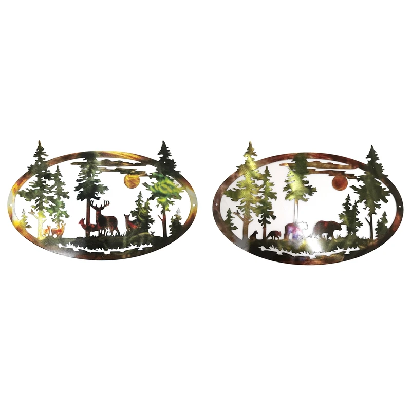 Silhouette Metal Wall Art Animal Forest Tree Sculpture Wall Sculpture for Home Rustic Decorative Artwork Wall Decor
Silhouette Metal Wall Art Animal Forest Tree Sculpture Wall Sculpture for Home Rustic Decorative Artwork Wall Decor