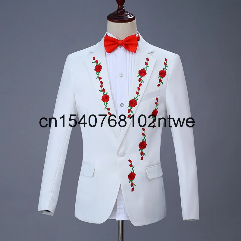 

New men's suit, stage chorus dress, slim fitting singer, host and emcee performance dress