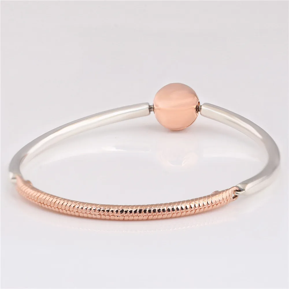 925 sterling silver Bracelets for women with round Clasp Rose Three Link Bangle fit silver 925 Original charms beads DIY making
925 sterling silver Bracelets for women with round Clasp Rose Three Link Bangle fit silver 925 Original charms beads DIY making