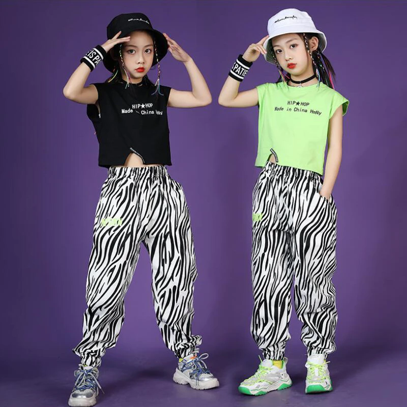 Girls Boys Stage Dance Costume Clothes Hip Hop Clothing Sleeveless Tshirt Zebra Pants Streetwear For Kids Jazz Dancing Outfits
Girls Boys Stage Dance Costume Clothes Hip Hop Clothing Sleeveless Tshirt Zebra Pants Streetwear For Kids Jazz Dancing Outfits