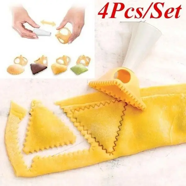 4pcs Dumpling Mould Kit Reusable DIY Dough Press Ravioli Cooking Fruit Pie Cookie Mold Set Kitchen Pastry Baking Tools Accessory
4pcs Dumpling Mould Kit Reusable DIY Dough Press Ravioli Cooking Fruit Pie Cookie Mold Set Kitchen Pastry Baking Tools Accessory