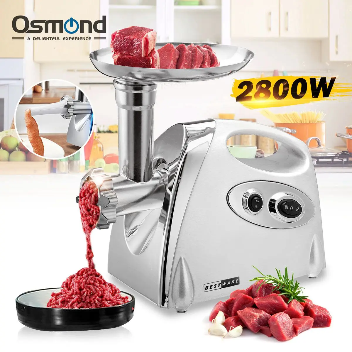 2800W Electric Meat Grinders Blenders Heavy Duty Sausage Stuffer Electric Meat Chopper Mincer Slicer Kitchen Food Processor
2800W Electric Meat Grinders Blenders Heavy Duty Sausage Stuffer Electric Meat Chopper Mincer Slicer Kitchen Food Processor