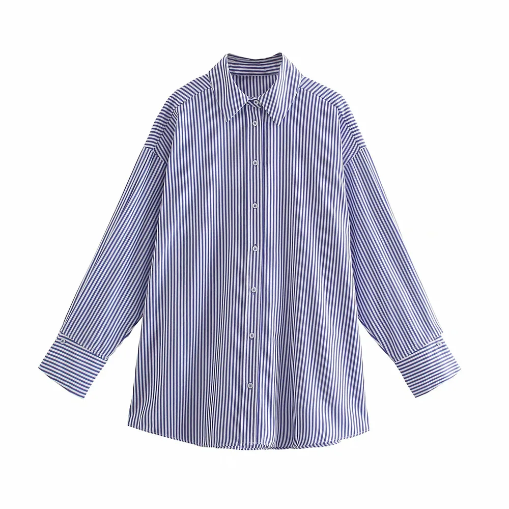 DYLQFS 2021 New Summer Women Vintage Blue Stripes Streetwears Loose Shirt Female Fashion Casual Single-Breasted Shirt Chic Top
DYLQFS 2021 New Summer Women Vintage Blue Stripes Streetwears Loose Shirt Female Fashion Casual Single-Breasted Shirt Chic Top