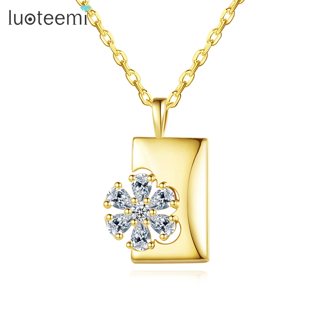 LUOTEEMI Daisy Flower Square Brand Gold-Color Link Chain Pendant Necklace Jewelry for Women New Hot Sale Top Quality Chain
LUOTEEMI Daisy Flower Square Brand Gold-Color Link Chain Pendant Necklace Jewelry for Women New Hot Sale Top Quality Chain