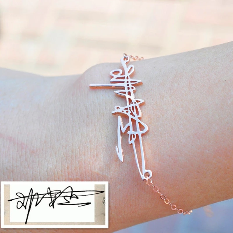 Charming Signature Name Bracelet Custom Jewelry Stainless Steel Handwriting Nameplate Bracelet Handmade Gifts
Charming Signature Name Bracelet Custom Jewelry Stainless Steel Handwriting Nameplate Bracelet Handmade Gifts