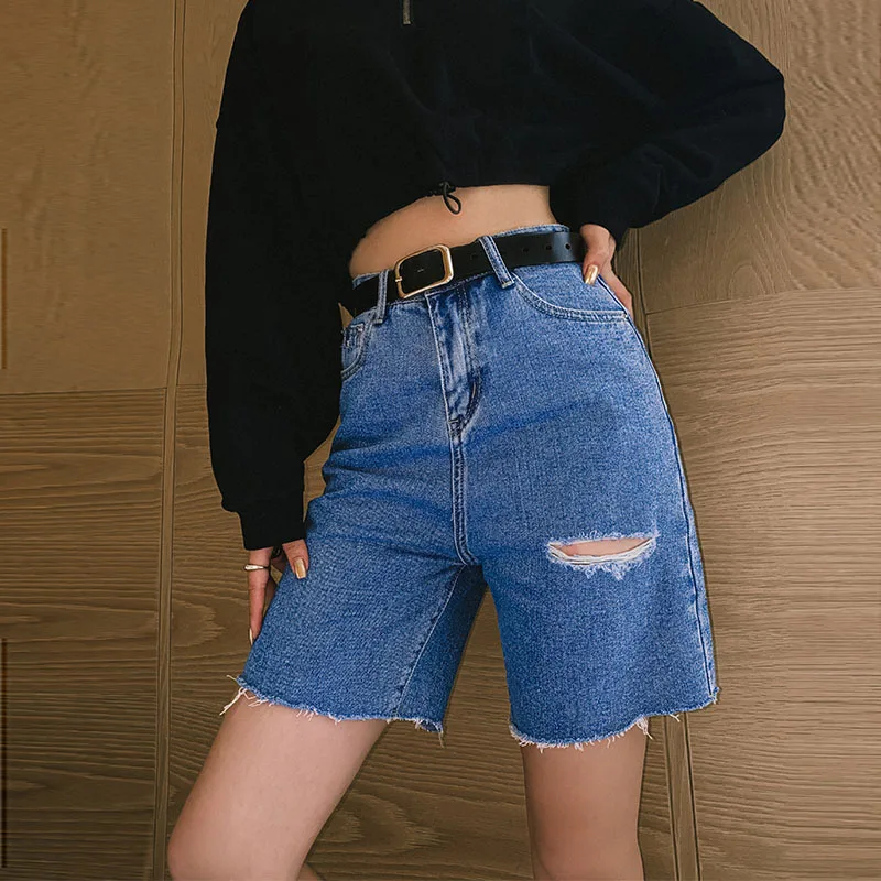 High Waist Ripped Denim Shorts Women Bermuda Cycling Biker Hot Raw Hem Vintage Straight Loose Trousers 2021 Summer Fashion
High Waist Ripped Denim Shorts Women Bermuda Cycling Biker Hot Raw Hem Vintage Straight Loose Trousers 2021 Summer Fashion