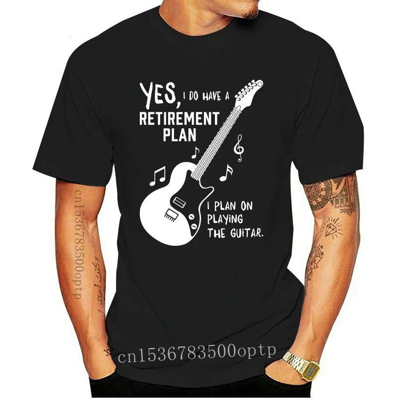 

Новинка, «У меня есть план выхода на пенсию», я планирую играть на гитаре, забавная музыкальная футболка, рубашки, мужские футболки в стиле а...